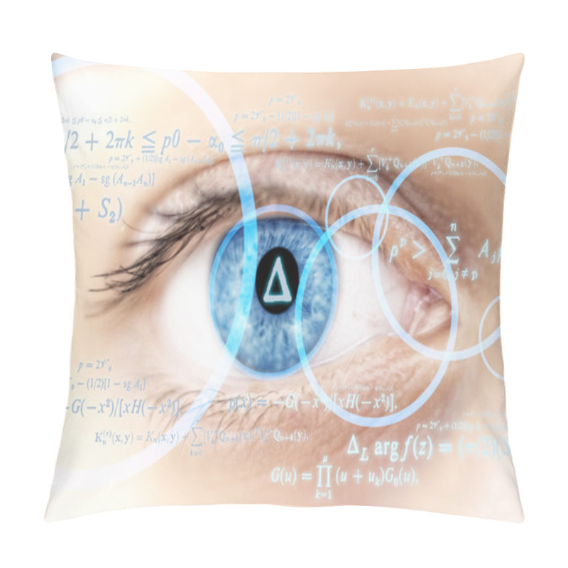 Personality  View Of Blue Rings In A Beautifull Blue Woman Eye, Technology Co Pillow Covers