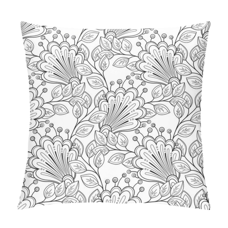 Personality  Seamless Abstract Monochrome Floral Pattern Pillow Covers