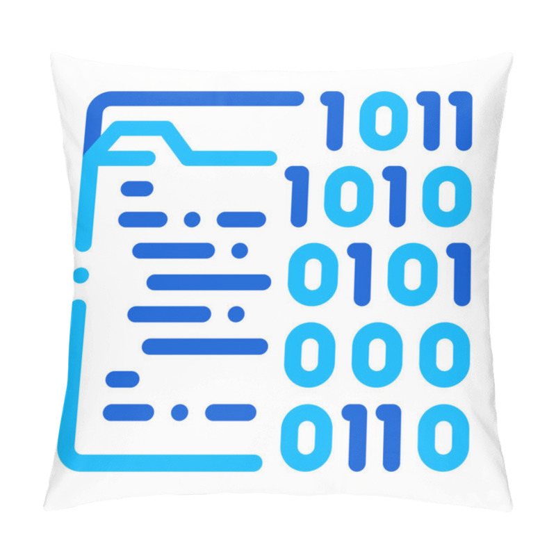 Personality  Binary File Coding System Vector Thin Line Icon Pillow Covers