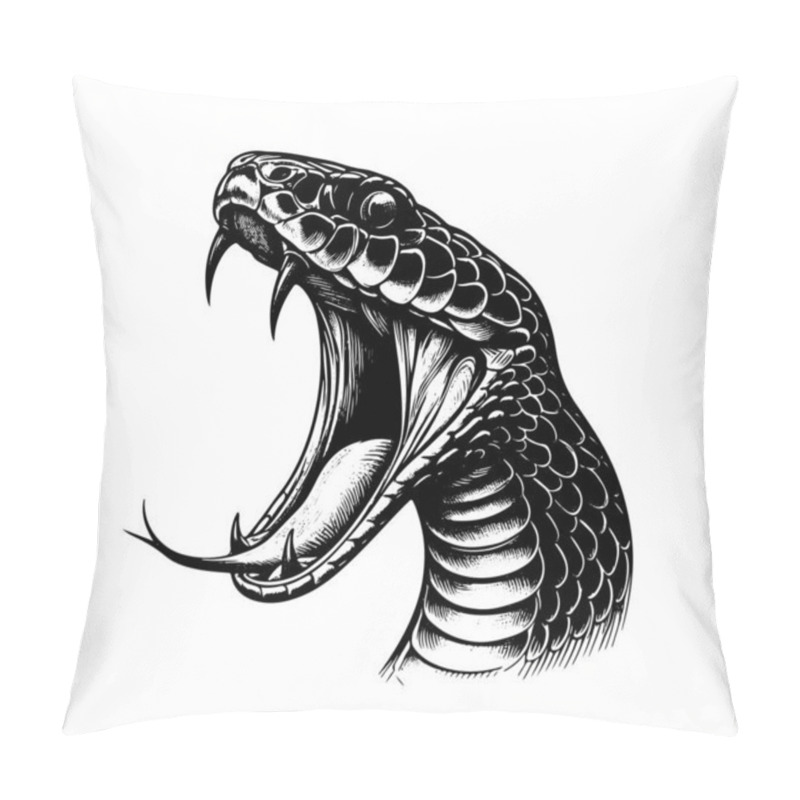 Personality  Black Mamba Snake Hand Drawn Vector Graphic Asset Pillow Covers