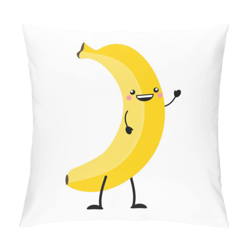 Personality  Banana  Vector Illustration In Flat Style  Isolated On White Bac Pillow Covers