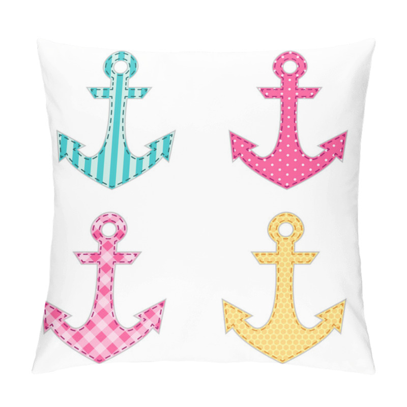 Personality  Anchors Fabric Applique Pillow Covers