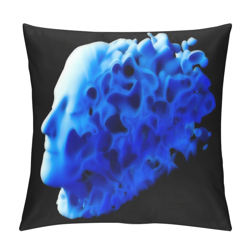 Personality  Dream World And Rest. To Sleep. Let Yourself Be Transported To The World Of Dreams. Mind And Brain. Psychic Operations. REM Sleep. Face Seen From The Side With Eyes Closed. 3d Rendering Pillow Covers