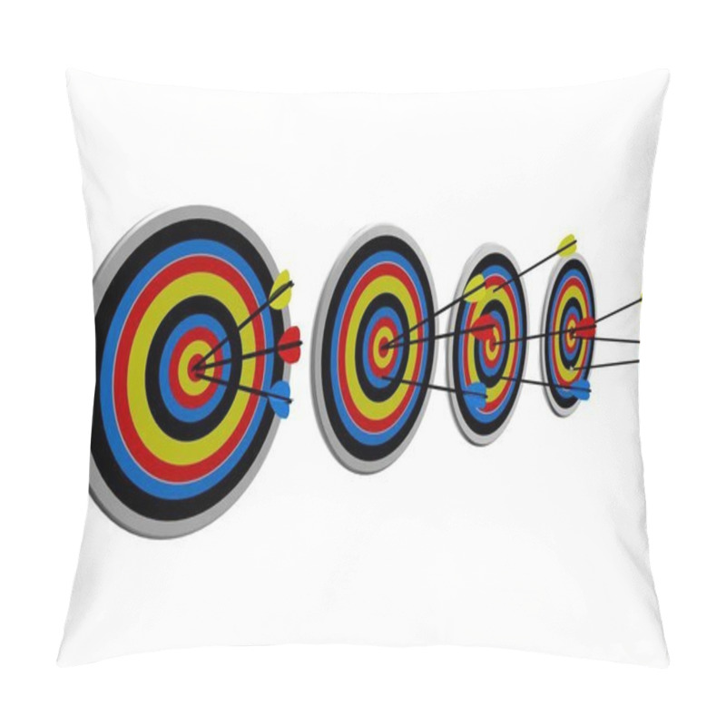 Personality  3D Illustration Targets With Arrows Isolated On White Background Pillow Covers