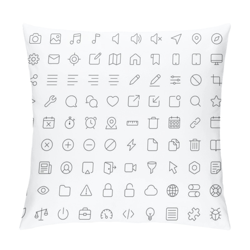 Personality  Outline Vector Icons For Web And Mobile Pillow Covers