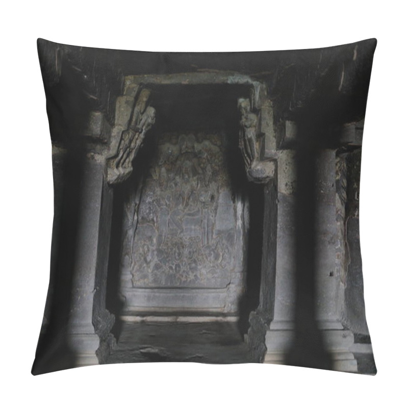 Personality  Temple Of Ellora Caves, The Rock-cut Temples, AURANGABAD, MAHARASHTRA In Central India  Pillow Covers