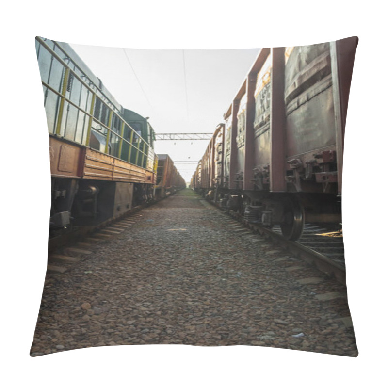 Personality  Between Two Freight Trains Pillow Covers