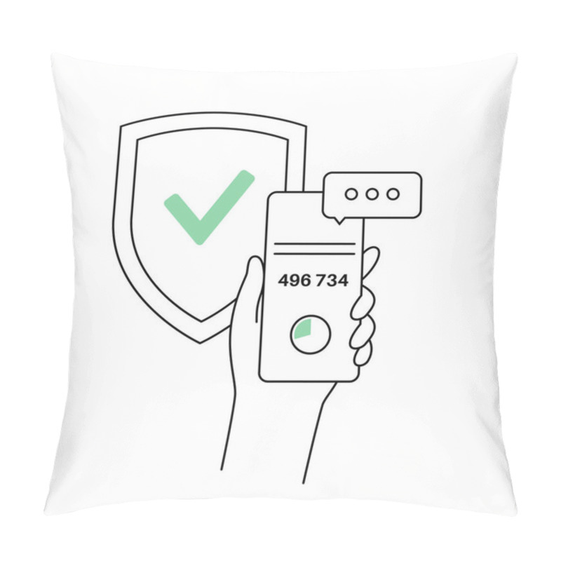 Personality  One Time Password. Message With Code On The Smartphone For Entering On The Site Or Application. Notification On The Phone, Multi Factor Authentication. Internet Payment, 2fa Flat Vector Illustration. Pillow Covers