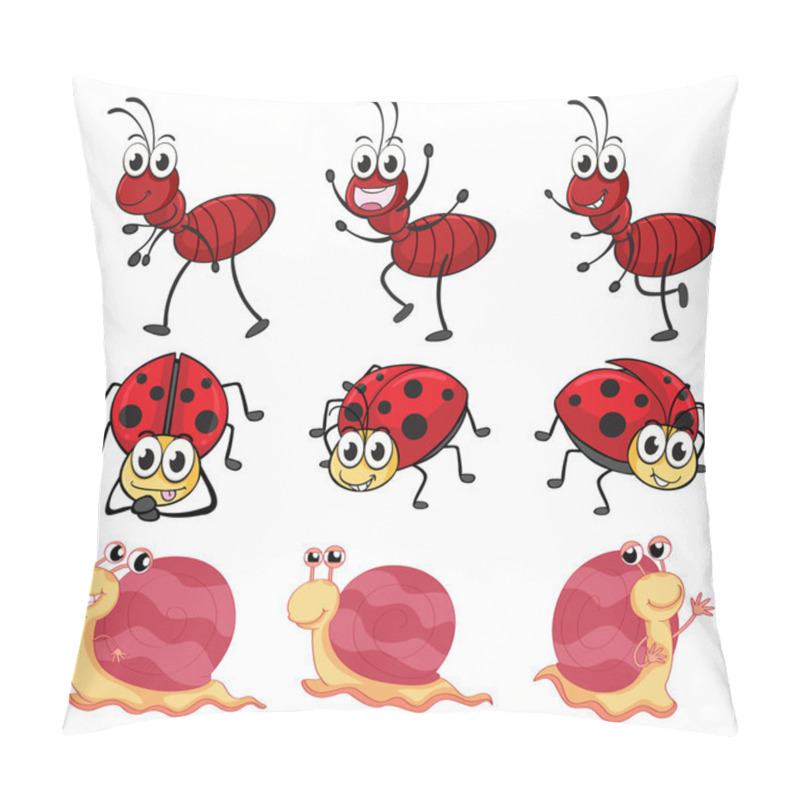 Personality  A Snail, A Ladybug And An Ant Pillow Covers