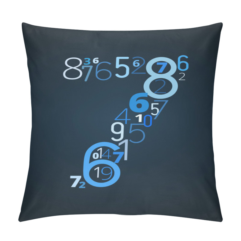 Personality  Number 7, Vector Font From Numbers Pillow Covers