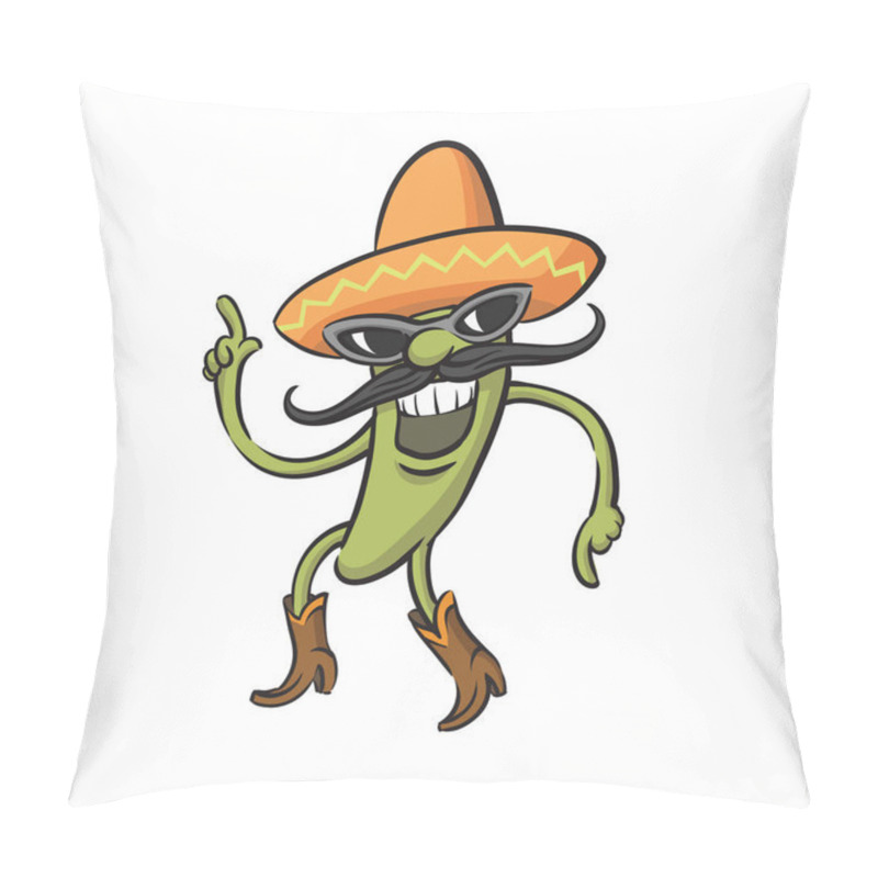 Personality  Vector Illustration Of Chili Pepper Dancing. Easy-edit Layered Vector EPS10 File Scalable To Any Size Without Quality Loss. High Resolution Raster JPG File Is Included. Pillow Covers