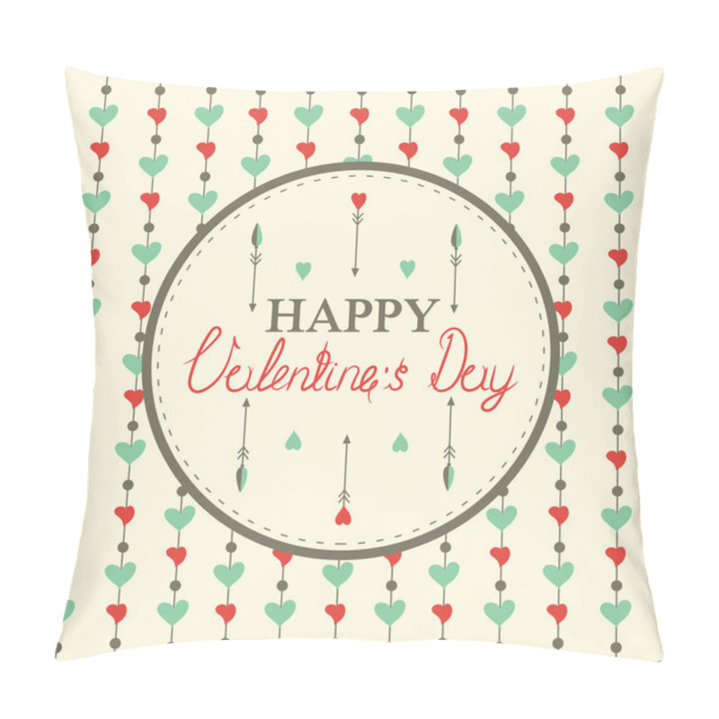 Personality  Valentine's Day Greeting Card With Hearts And Arrows Pillow Covers