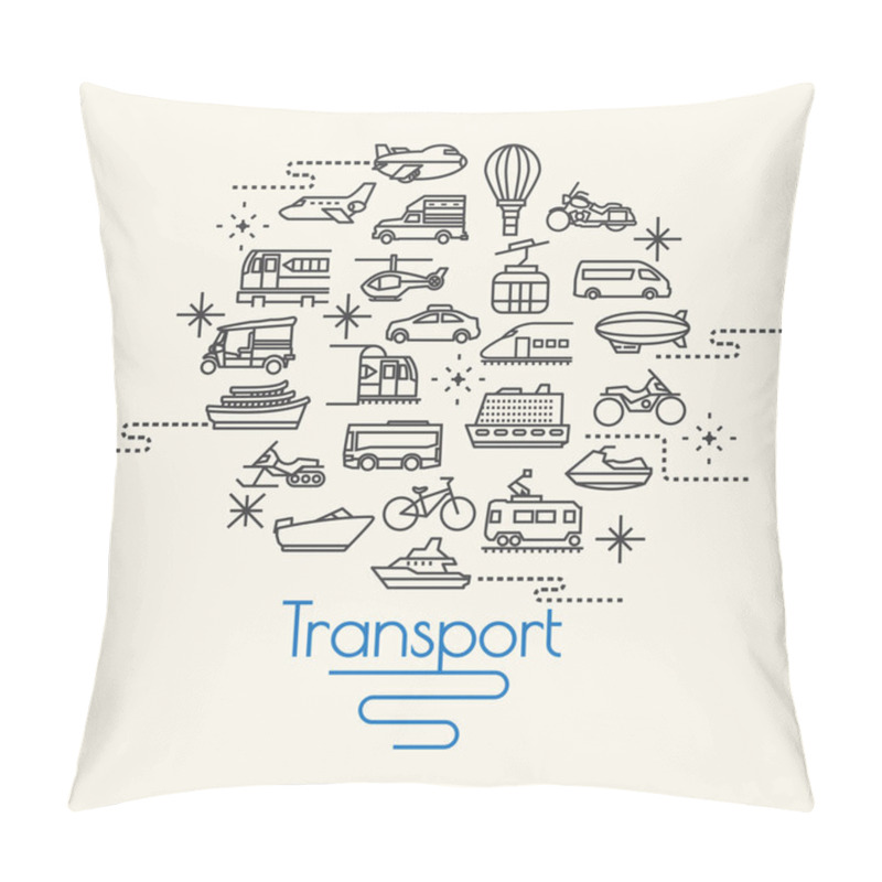 Personality  Transportation And Vehicles Icons Pillow Covers