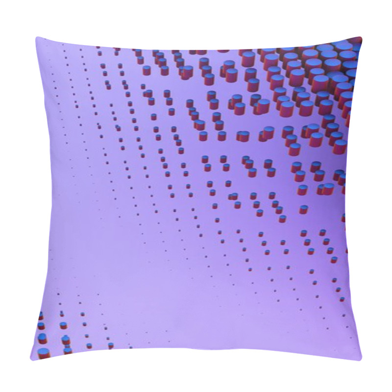 Personality  Abstract Blue And Red Cylinders In 3D Geometric Composition Pillow Covers