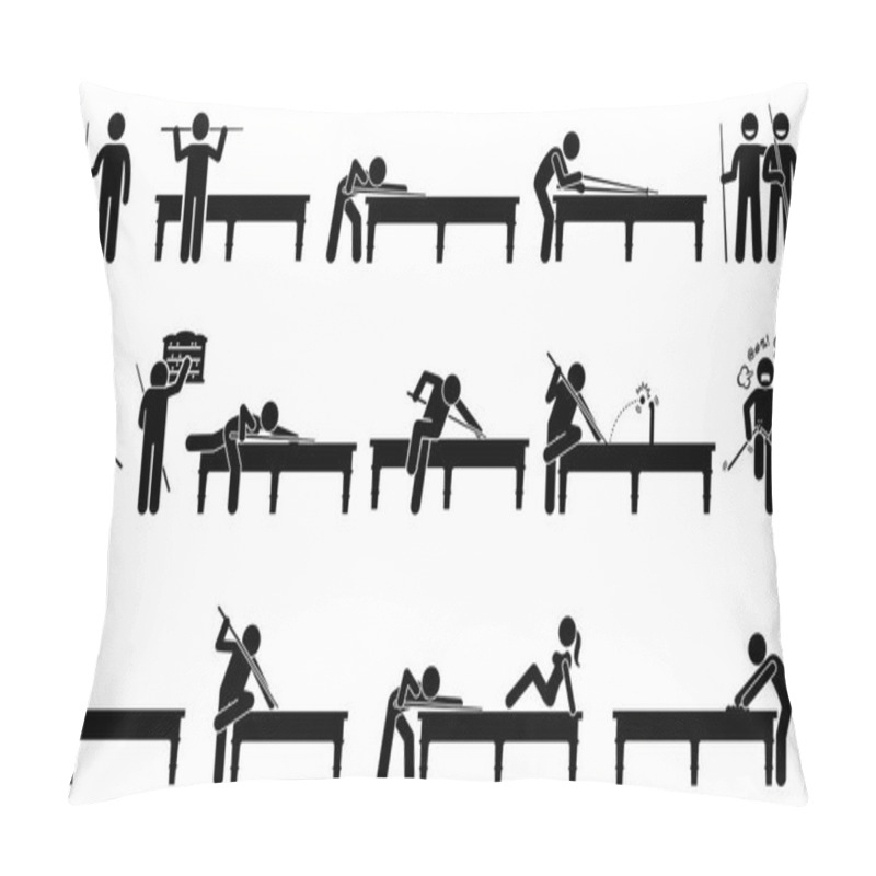 Personality  Professional Snooker Player Playing On The Table. Pillow Covers