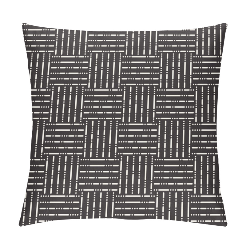 Personality  Vector Seamless Stripes Pattern. Modern Stylish Texture With Monochrome Trellis. Repeating Geometric Grid. Simple Lattice Design. Pillow Covers