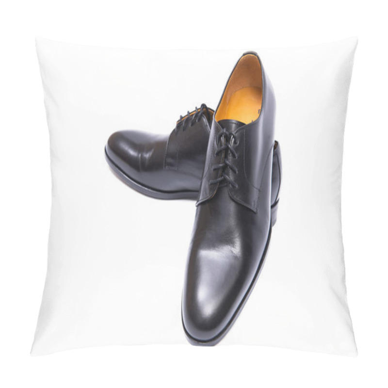 Personality  Black Shoes Isolated On White Background Pillow Covers