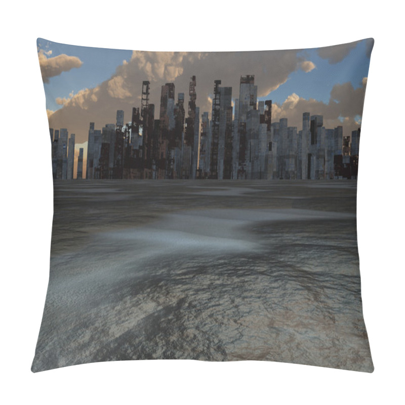 Personality  Abandoned City And Baked Earth Pillow Covers