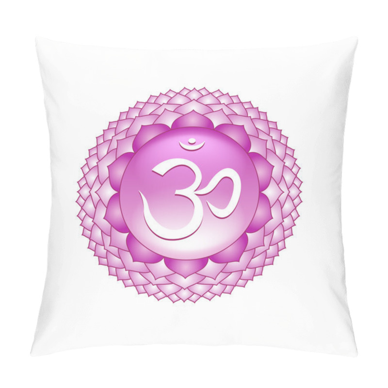 Personality  Sahasrara Chakra Symbol Isolated On White Vector Pillow Covers