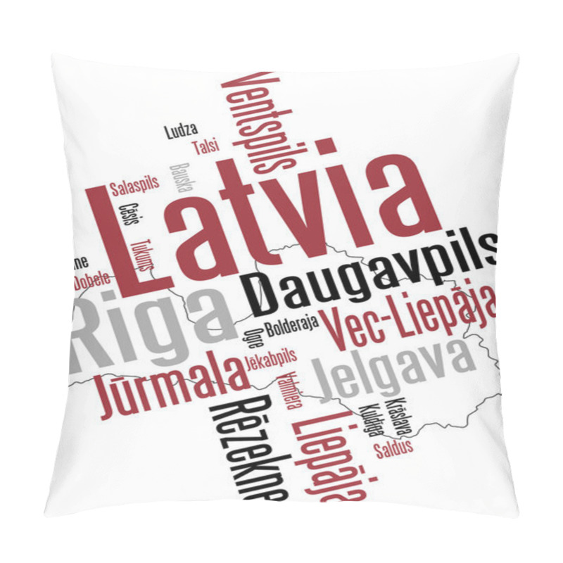 Personality  Latvia Map And Cities Pillow Covers