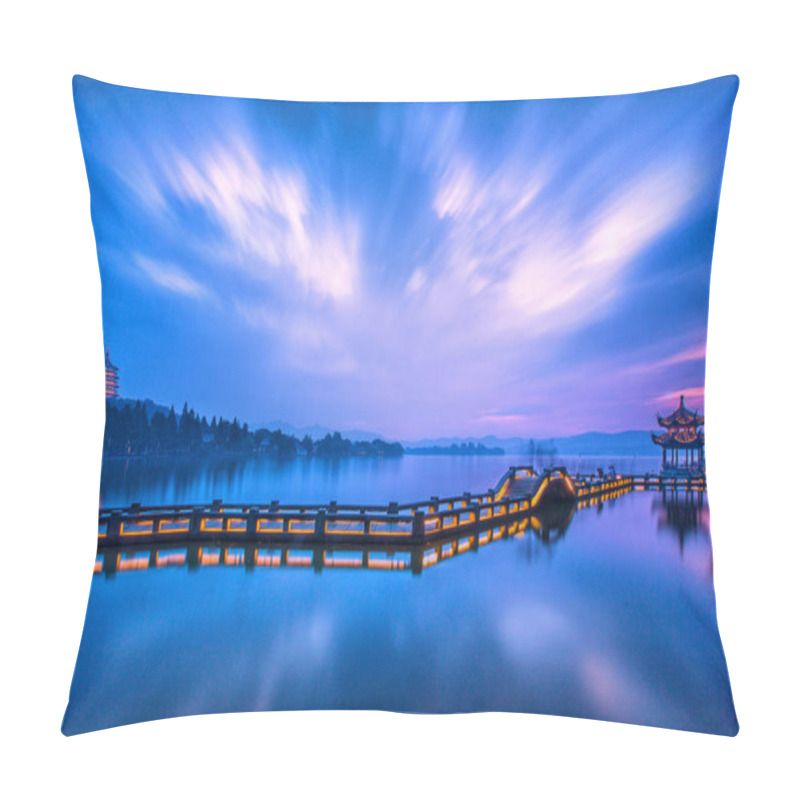 Personality  View Of One Of The Ten Scenes Of West Lake, Leifeng Pagoda In The Sunset, At The West Lake In Hangzhou City, East China's Zhejiang Province, 22 June 2016. Pillow Covers