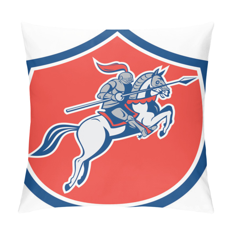 Personality  Knight Riding Horse Lance Shield Cartoon Pillow Covers