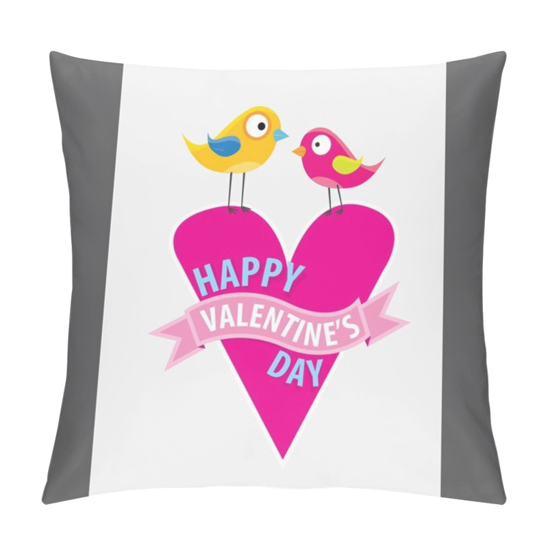 Personality  Valentine Day Beautiful Card With Couple Birds Pillow Covers