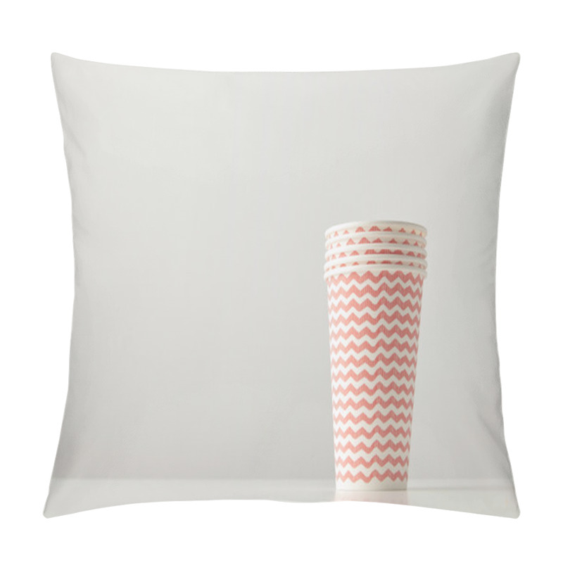 Personality  Paper Cups Decorated With Red Lines Pillow Covers