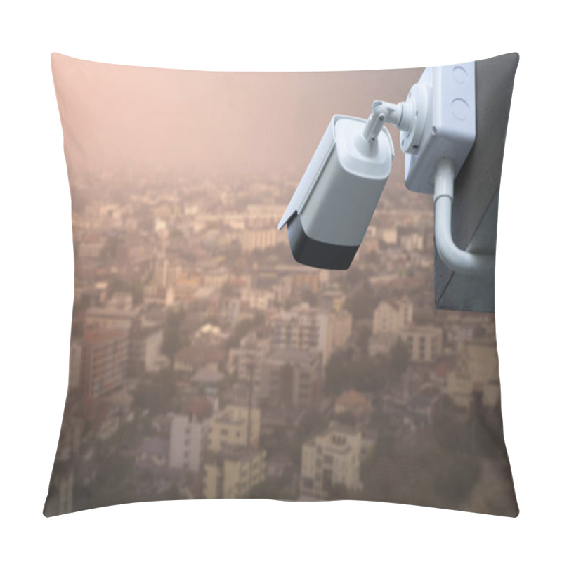 Personality  CCTV Camera System Operating Over Capital City Pillow Covers