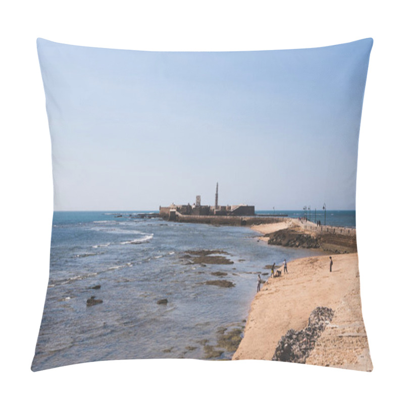 Personality  Scenic View Of Spanish Beach Under Blue Clear Sky Pillow Covers