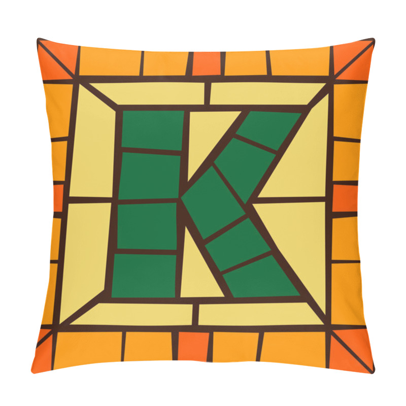 Personality  K- Mosaic Alphabet Capital Letters Pillow Covers