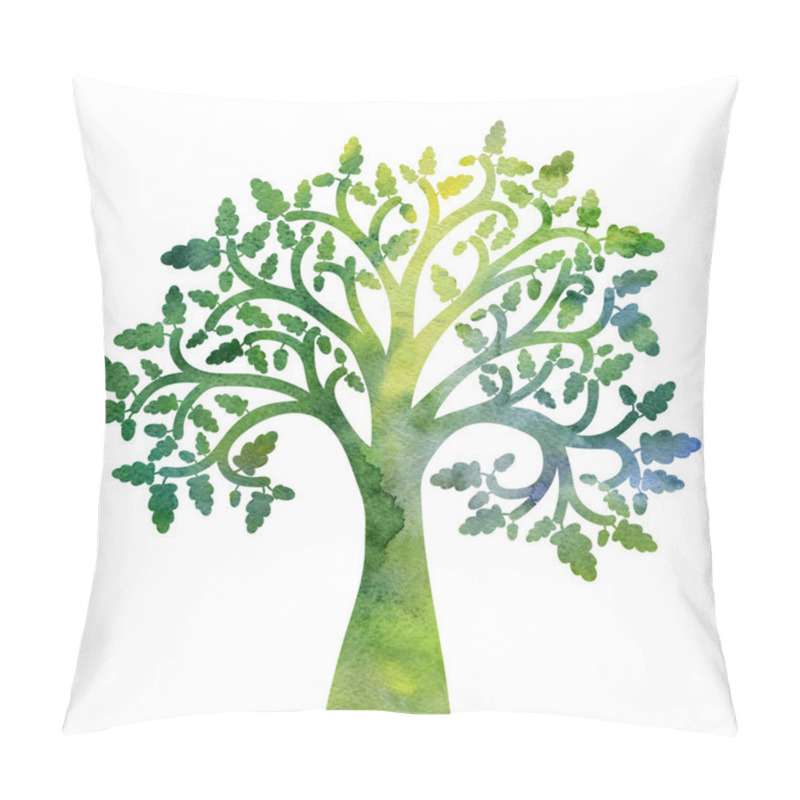 Personality  Silhouette Of Oak Tree With Leaves Pillow Covers