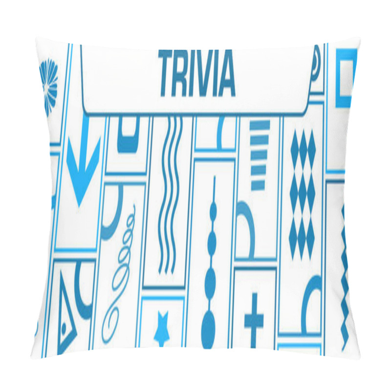 Personality  Trivia Text Written Over Blue Background. Pillow Covers