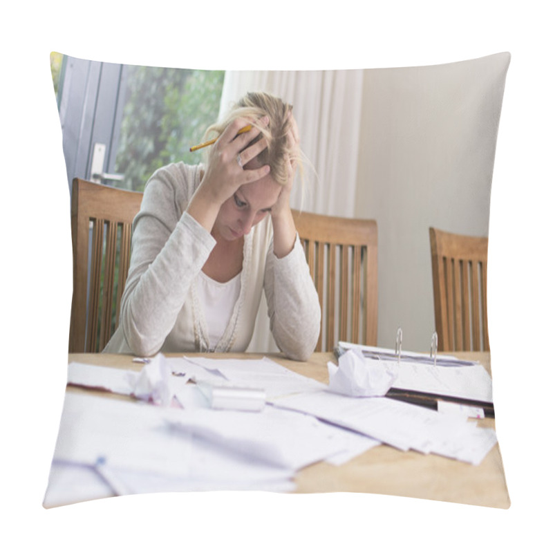 Personality  Woman With Financial Problems. Pillow Covers