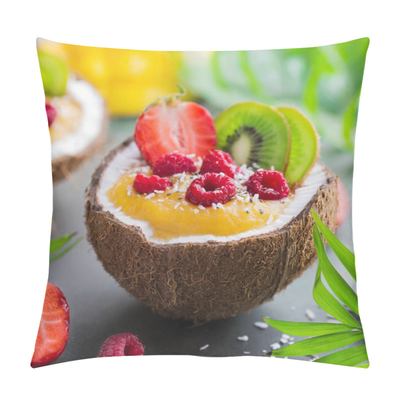 Personality  Mango And Coconut Smoothie With Fresh Fruits Pillow Covers