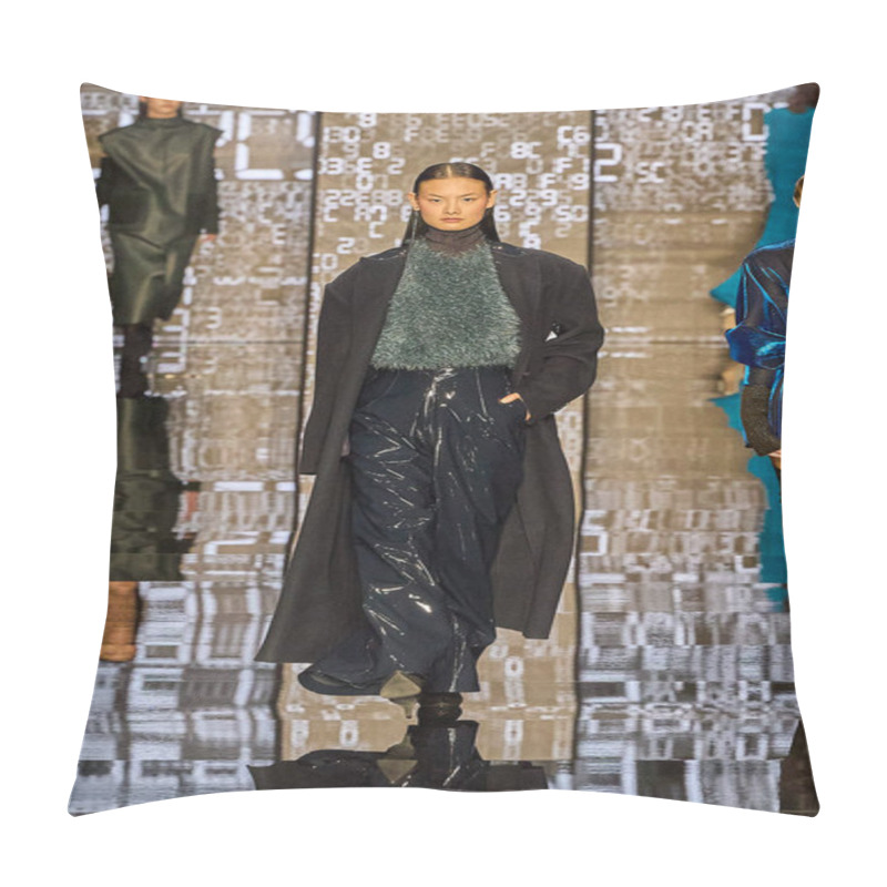 Personality  Anteprima Fashion Show - Runway - Milan Fashion Week - Womenswear Fall/Winter 2024-2025MILAN, ITALY - FEBRUARY 22: A Model Walks The Runway At The Anteprima Fashion Show During The Milan Fashion Week Womenswear . (Photo By Mauro Di Bonaventura) Pillow Covers