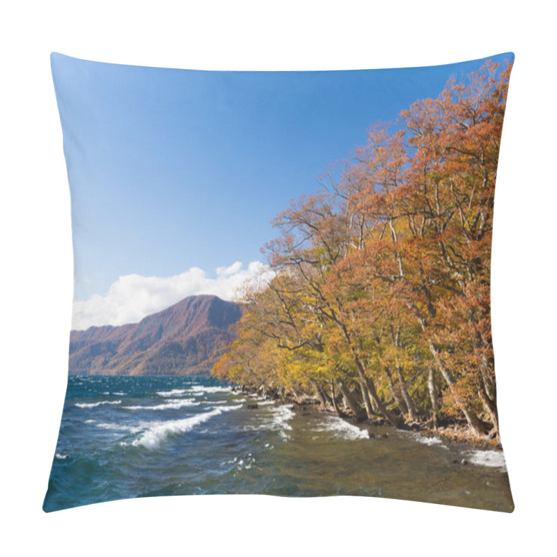 Personality  Towada Lake In Autumn Season Pillow Covers