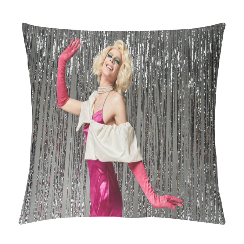 Personality  A Vibrant Drag Performer Showcases Stylish Flair And Lively Energy. Pillow Covers