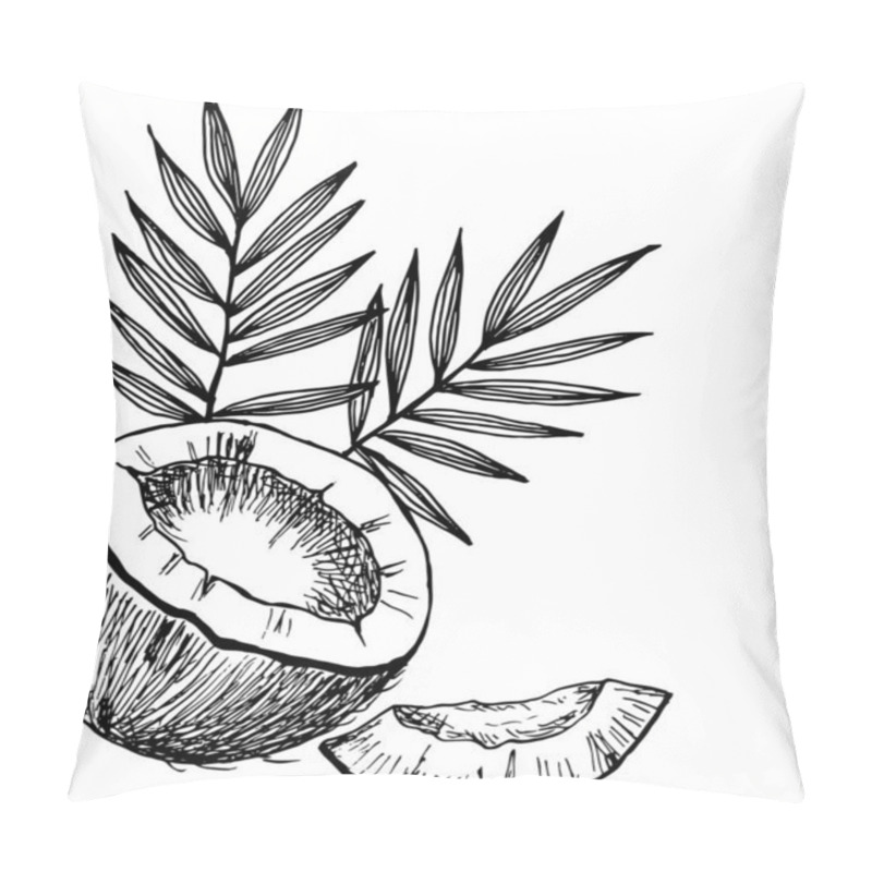 Personality  Coconut Hand Drown Doodle Pillow Covers