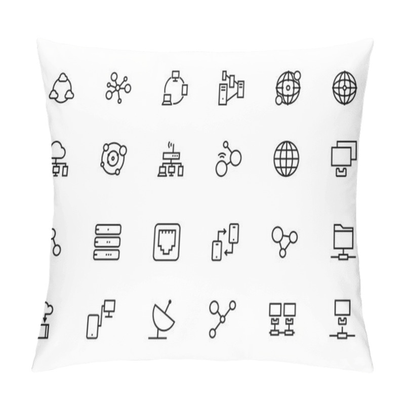 Personality  Network And Sharing Vector Outline Icons 1 Pillow Covers