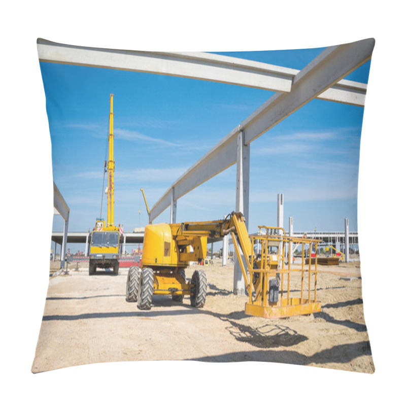 Personality  Mobile Crane On The Construction Site Pillow Covers