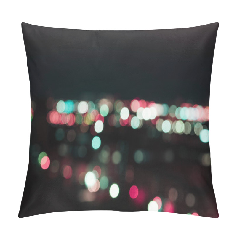 Personality  Defocused Background With Bright Bokeh Lights At Night  Pillow Covers