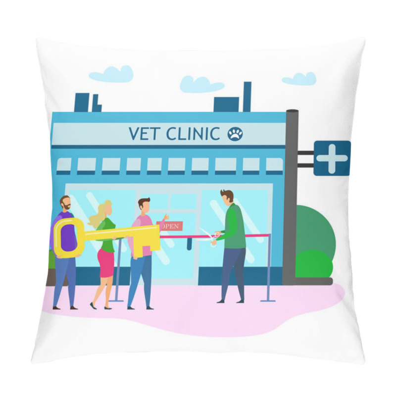 Personality  Veterinarian Clinic Grand Open Ceremony Ribbon Cut Pillow Covers