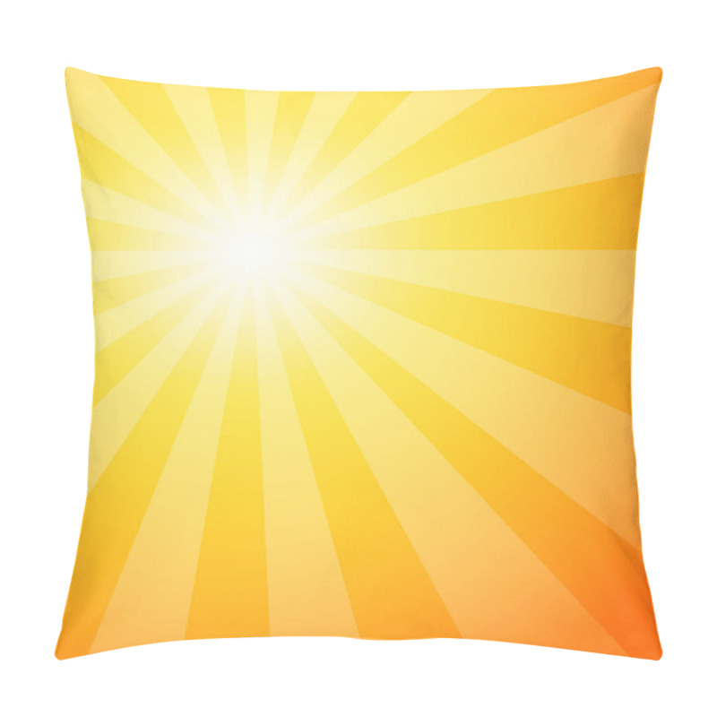 Personality  Sunshine. Sunrays Explosion Abstract Background. Closeup View Of Summer Banner For Text Messages. Sunbeams. Vector Illustration Pillow Covers