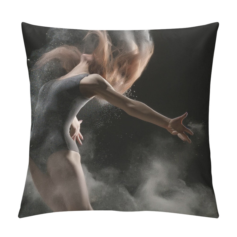 Personality  Sexy Girl In A Cloud Of White Dust Studio Portrait Pillow Covers