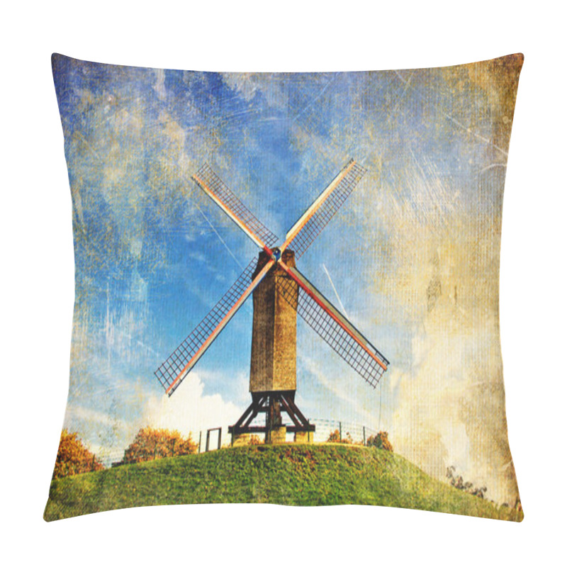 Personality  Old Windmill -artistic Retro Styled Picture Pillow Covers