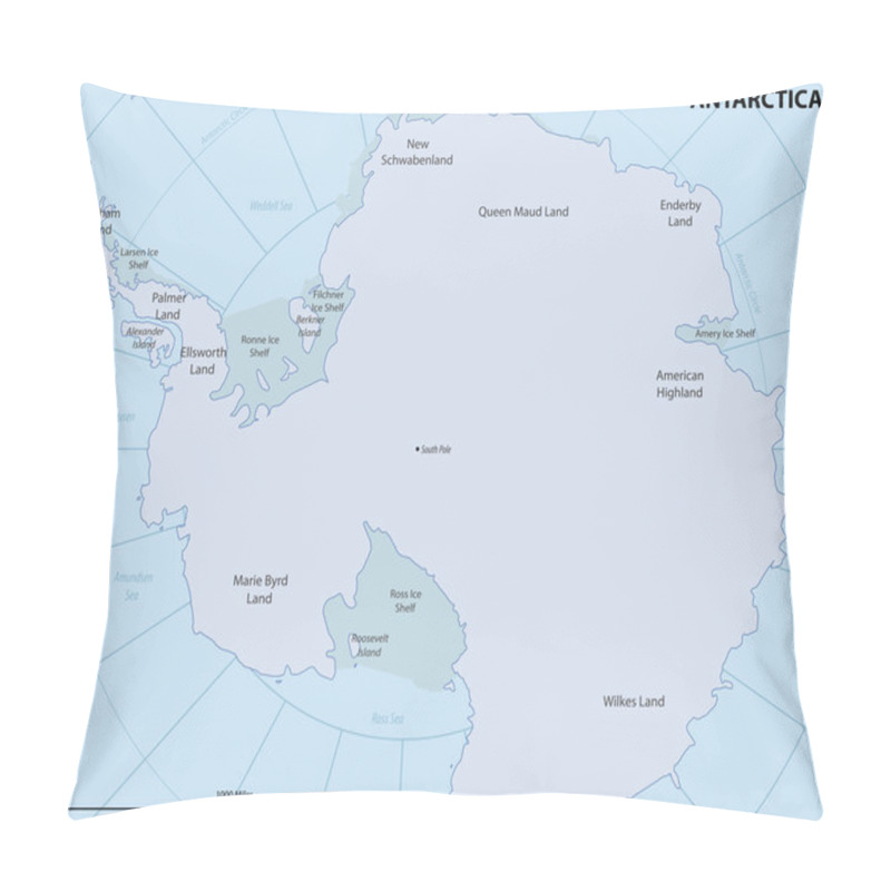 Personality  Map Of Antarctica Pillow Covers