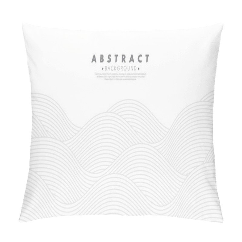 Personality  White Water Wave Line Pattern Background. Japanese Style Concept. Simple Design. Vector Illustration. Pillow Covers