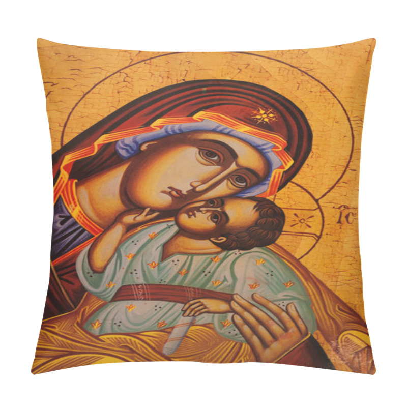 Personality  Traditional Orthodox Icon Of Mother Mary Pillow Covers