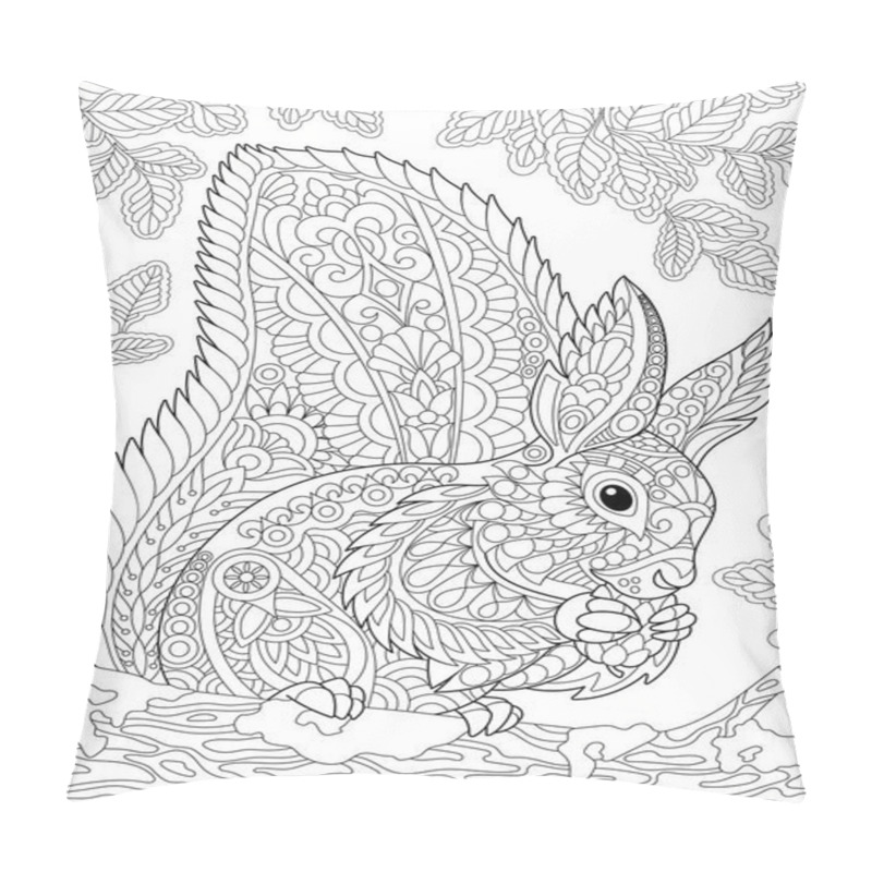 Personality  Zentangle Stylized Squirrel Pillow Covers